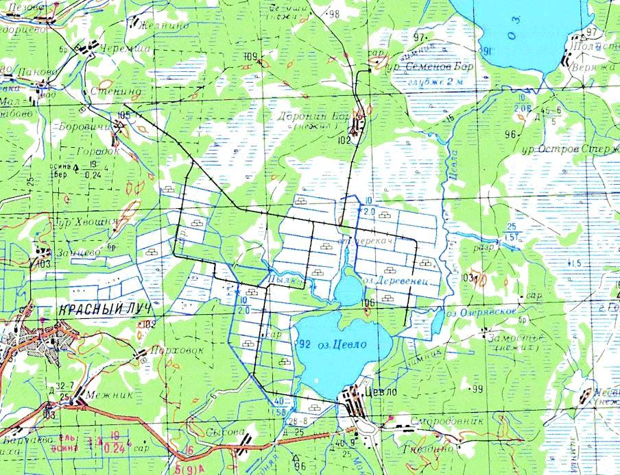 Узкоколейная железная дорога торфопредприятия «Полистовское-1» — схемы и топографические карты