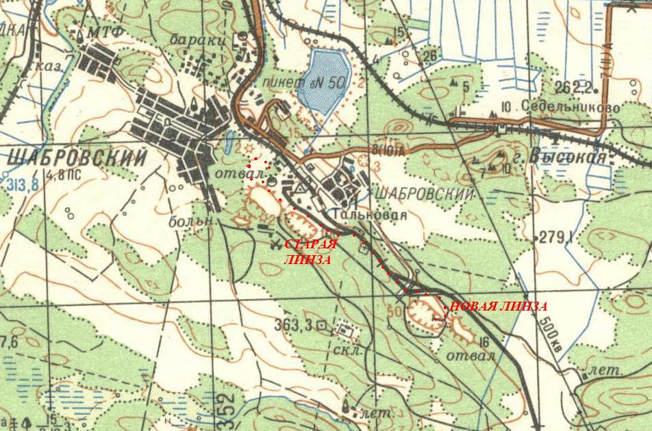 Узкоколейная железная дорога Шабровского талькового комбината  — схемы и топографические карты