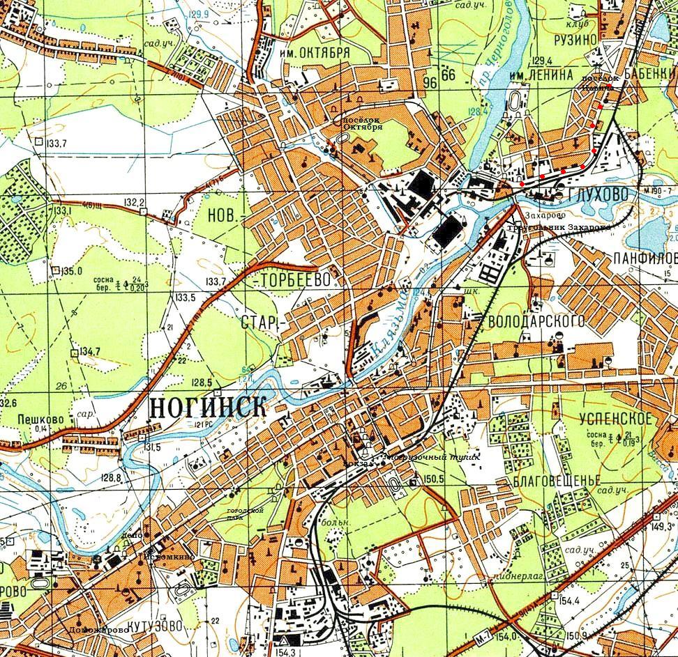 Ногинский трамвай —  схемы и топографические карты