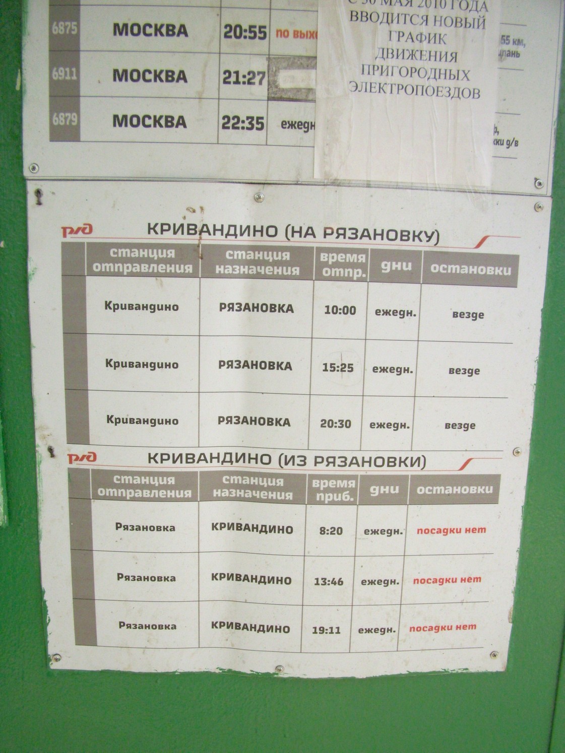 Железнодорожная линия Кривандино  —  Рязановка  —  фотографии, сделанные в 2010 году (часть 1)