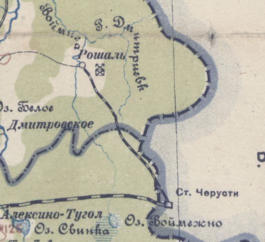 Железнодорожная линия Черусти — Рошаль — схемы и топографические карты