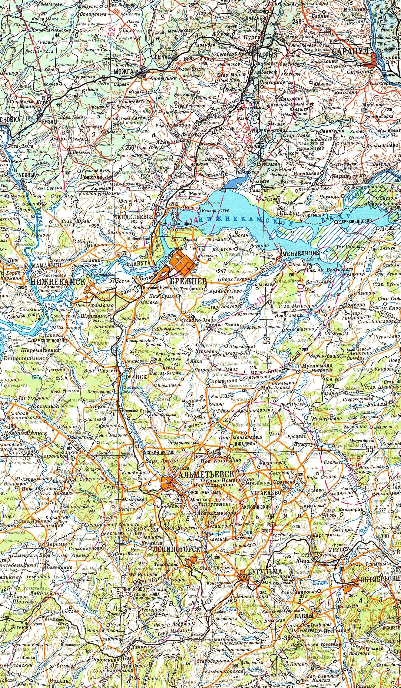 Железнодорожная линия Акбаш — Агрыз  — схемы и топографические карты