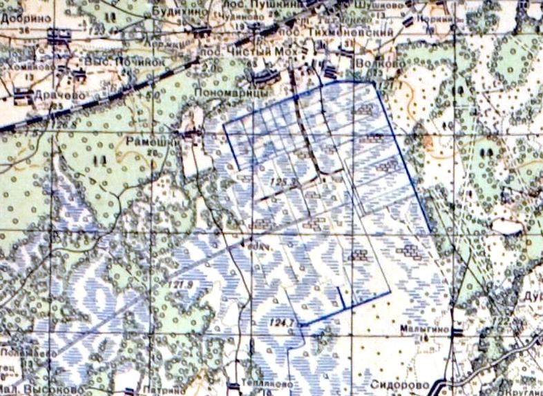 Узкоколейная железная дорога Рыбинского торфопредприятия -  карты  схемы 