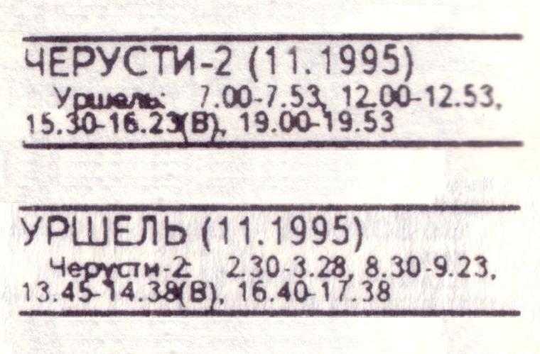 Железнодорожная линия Уршельского ППЖТ (Черусти  —  Уршель) — расписания движения поездов