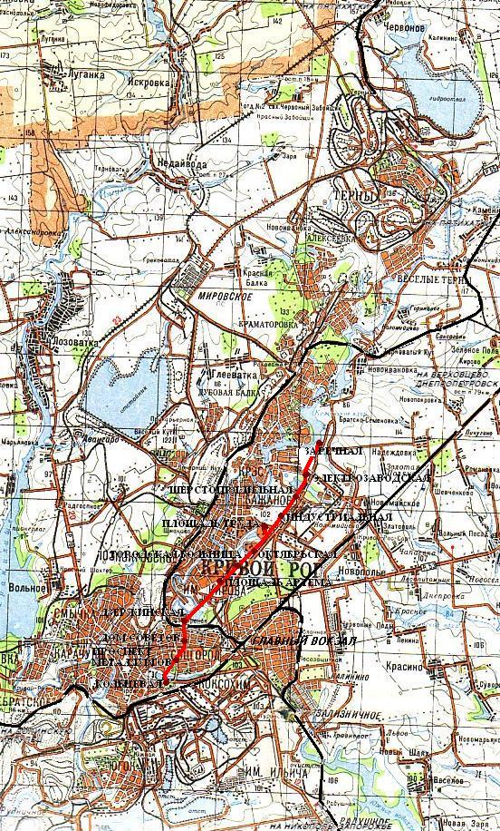 Криворожский метрополитен (метротрамвай) - схемы