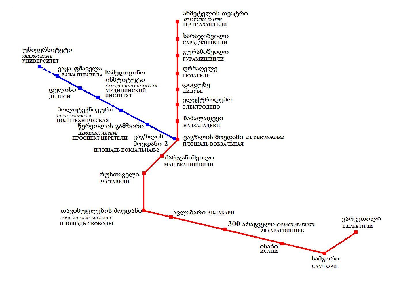 Тбилисский метрополитен  — схемы линий
