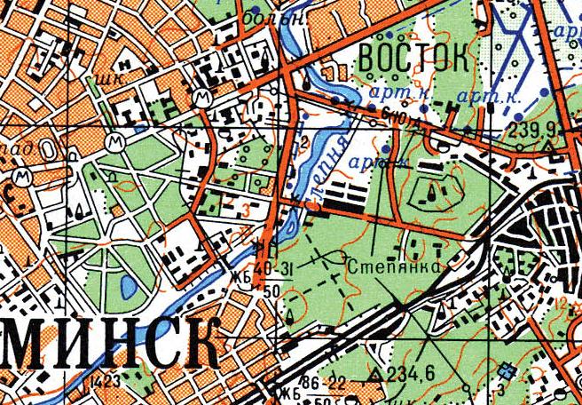 Малая Белорусская (Минская) детская  железная дорога   - схемы и топографические карты