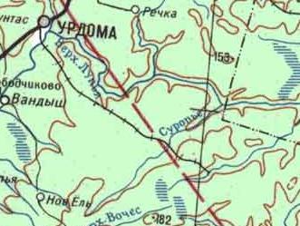 Урдомская узкоколейная железная дорога - схемы и топографические карты