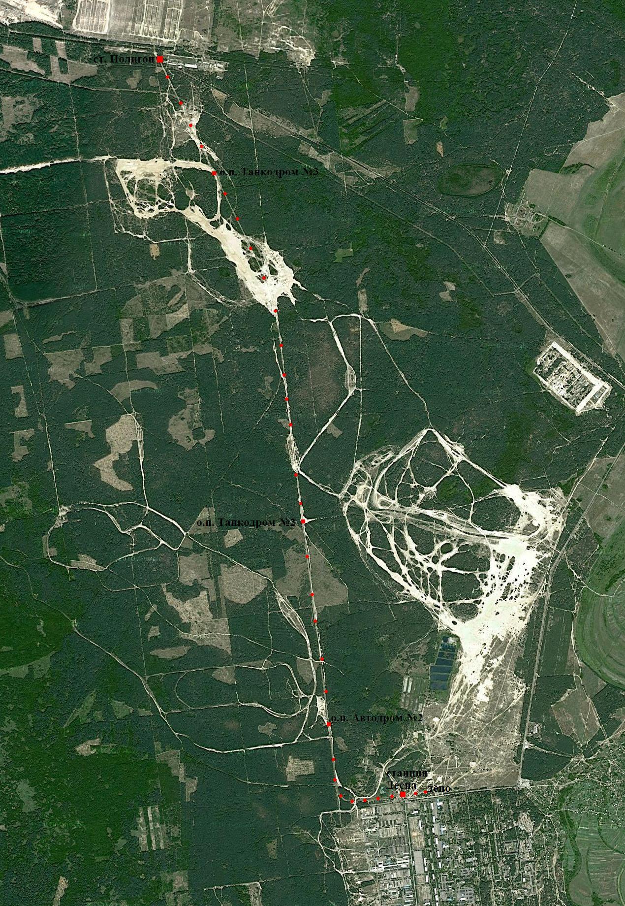 Железнодорожная линия Десна — Полигон — схемы и топографические карты