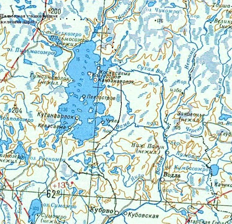 Кубовская узкоколейная железная дорога - схемы и топографические карты