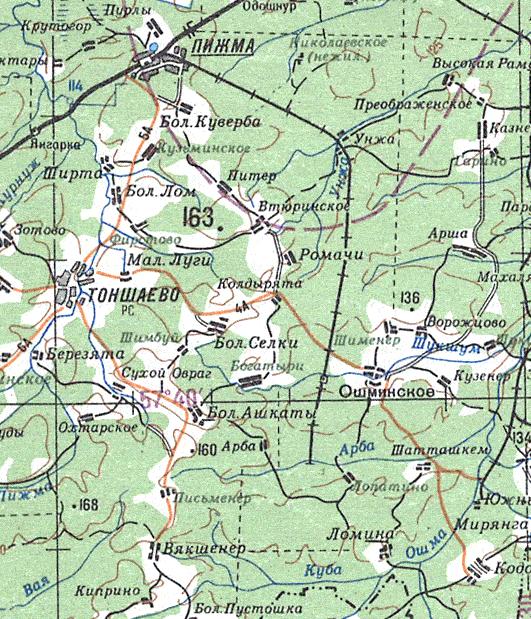 Пижемская узкоколейная железная дорога   - схемы и топографические карты