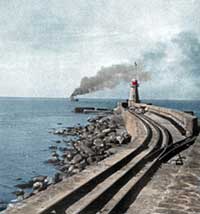 Узкоколейная железная дорога на территории Южного мола (Балтийская коса)