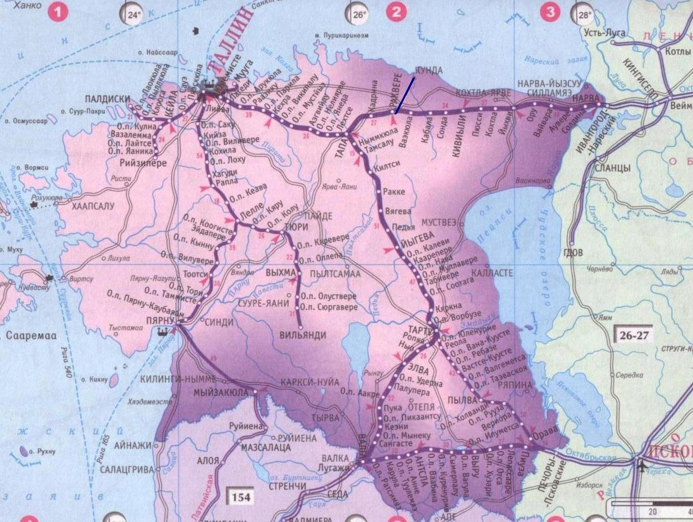Отдельные фотографии объектов железнодорожного транспорта на территории Эстонской Республики —  схемы железной дороги